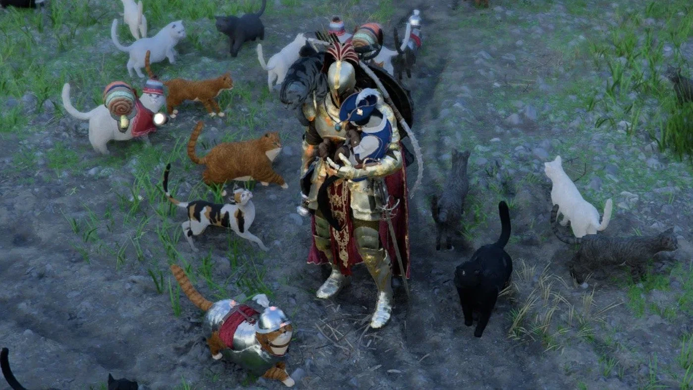 Игроки Crimson Desert собирают кошачью армию, а некоторые отдают дань уважения своим умершим домашним кошкам